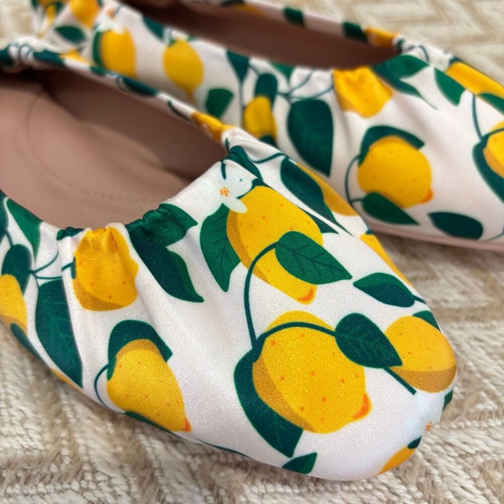 RARE Cole Haan York Soft Ballet Flats Rosewater Lemon Satin - Picture 3 of 10